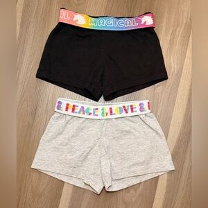 Wonder Nation Black and Gray Athletic Shorts with Colorful Waistbands